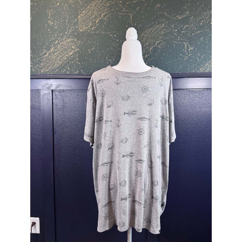 Ditch Plains T-Shirt Gray Nautical Print Ricky Singh Mens 3X Crew Neck Tee